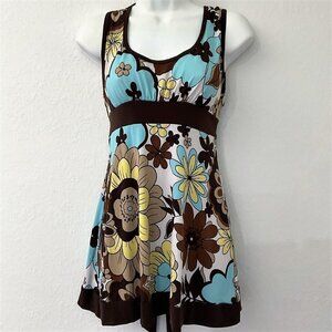 Y2K FLORAL SLEEVELESS TIE BACK TOP